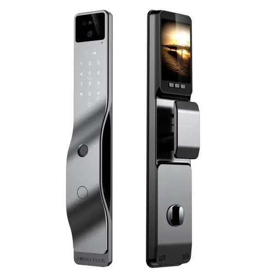 Smart Door Lock 3D Face Recognition Smart Home Door Lock Wifi NFC Digital Electronic Lock Wifi Camera Rfid Card Works ,Long Lasting