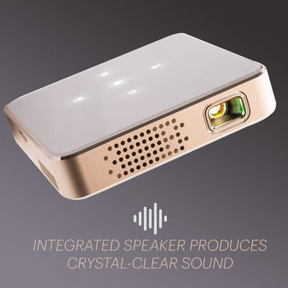 Ultra Mini Portable Projector - HD 1080P Support LED DLP Rechargeable Pico Projector - 100" Display, Built-In Speaker - HDMI, USB and Micro SD - Compatible with Iphone Ipad, Android Phones